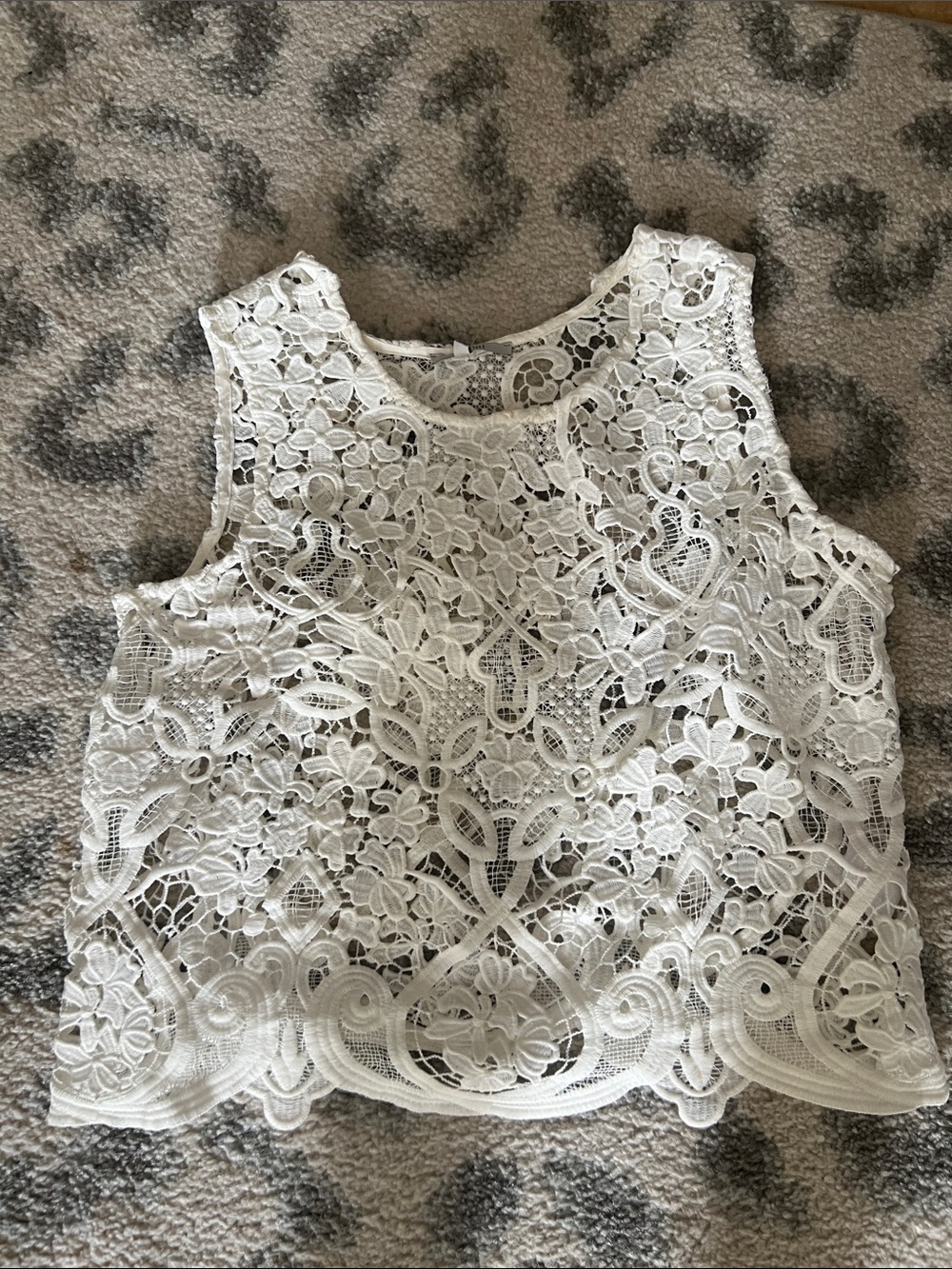 White Lace Floral Crochet Camisole Top
